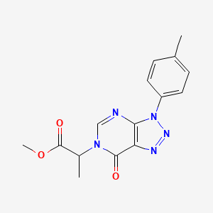 molecular formula C15H15N5O3 B6482122 methyl 2-[3-(4-methylphenyl)-7-oxo-3H,6H,7H-[1,2,3]triazolo[4,5-d]pyrimidin-6-yl]propanoate CAS No. 863019-47-0