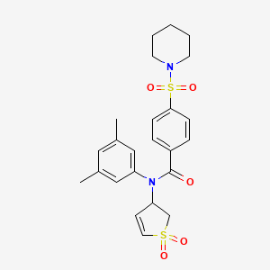 N-(3,5-dimethylphenyl)-N-(1,1-dioxo-2,3-dihydro-1lambda6-thiophen-3-yl)-4-(piperidine-1-sulfonyl)benzamide
