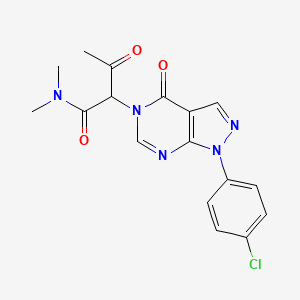 molecular formula C17H16ClN5O3 B6482156 2-[1-(4-chlorophenyl)-4-oxo-1H,4H,5H-pyrazolo[3,4-d]pyrimidin-5-yl]-N,N-dimethyl-3-oxobutanamide CAS No. 852450-16-9