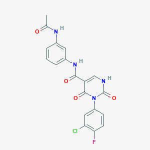 molecular formula C19H14ClFN4O4 B6482177 3-(3-chloro-4-fluorophenyl)-N-(3-acetamidophenyl)-2,4-dioxo-1,2,3,4-tetrahydropyrimidine-5-carboxamide CAS No. 887217-34-7