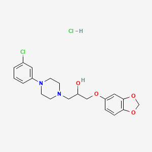 molecular formula C20H24Cl2N2O4 B6482203 1-(2H-1,3-benzodioxol-5-yloxy)-3-[4-(3-chlorophenyl)piperazin-1-yl]propan-2-ol hydrochloride CAS No. 1215546-64-7