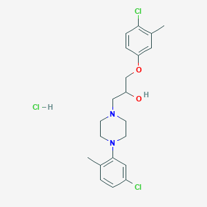 molecular formula C21H27Cl3N2O2 B6482209 1-[4-(5-chloro-2-methylphenyl)piperazin-1-yl]-3-(4-chloro-3-methylphenoxy)propan-2-ol hydrochloride CAS No. 1215796-72-7