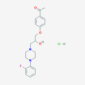 molecular formula C21H26ClFN2O3 B6482211 1-(4-{3-[4-(2-fluorophenyl)piperazin-1-yl]-2-hydroxypropoxy}phenyl)ethan-1-one hydrochloride CAS No. 1216452-70-8