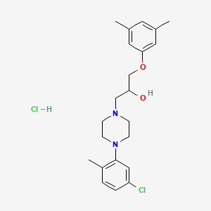 molecular formula C22H30Cl2N2O2 B6482218 1-[4-(5-chloro-2-methylphenyl)piperazin-1-yl]-3-(3,5-dimethylphenoxy)propan-2-ol hydrochloride CAS No. 1219190-73-4