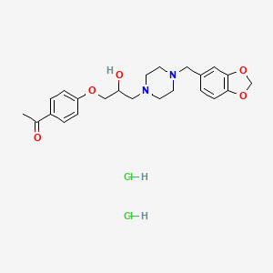 molecular formula C23H30Cl2N2O5 B6482221 1-[4-(3-{4-[(2H-1,3-benzodioxol-5-yl)methyl]piperazin-1-yl}-2-hydroxypropoxy)phenyl]ethan-1-one dihydrochloride CAS No. 1179477-47-4
