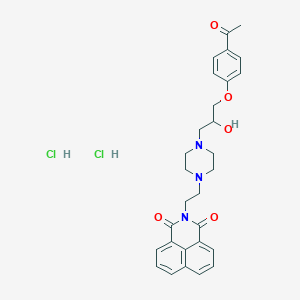 molecular formula C29H33Cl2N3O5 B6482223 3-(2-{4-[3-(4-acetylphenoxy)-2-hydroxypropyl]piperazin-1-yl}ethyl)-3-azatricyclo[7.3.1.0^{5,13}]trideca-1(12),5,7,9(13),10-pentaene-2,4-dione dihydrochloride CAS No. 1216797-81-7