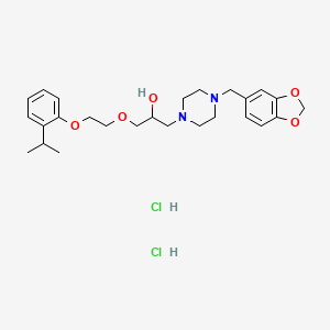 molecular formula C26H38Cl2N2O5 B6482227 1-{4-[(2H-1,3-benzodioxol-5-yl)methyl]piperazin-1-yl}-3-{2-[2-(propan-2-yl)phenoxy]ethoxy}propan-2-ol dihydrochloride CAS No. 1216618-40-4