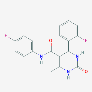 molecular formula C18H15F2N3O2 B6482232 4-(2-fluorophenyl)-N-(4-fluorophenyl)-6-methyl-2-oxo-1,2,3,4-tetrahydropyrimidine-5-carboxamide CAS No. 537678-83-4
