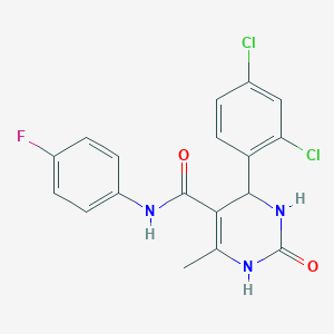 molecular formula C18H14Cl2FN3O2 B6482235 4-(2,4-dichlorophenyl)-N-(4-fluorophenyl)-6-methyl-2-oxo-1,2,3,4-tetrahydropyrimidine-5-carboxamide CAS No. 537679-28-0