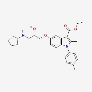 molecular formula C27H34N2O4 B6482236 ethyl 5-[3-(cyclopentylamino)-2-hydroxypropoxy]-2-methyl-1-(4-methylphenyl)-1H-indole-3-carboxylate CAS No. 539805-25-9