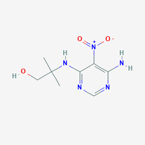 molecular formula C8H13N5O3 B6482244 2-[(6-amino-5-nitropyrimidin-4-yl)amino]-2-methylpropan-1-ol CAS No. 450344-74-8