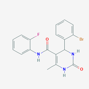 molecular formula C18H15BrFN3O2 B6482257 4-(2-bromophenyl)-N-(2-fluorophenyl)-6-methyl-2-oxo-1,2,3,4-tetrahydropyrimidine-5-carboxamide CAS No. 893680-44-9