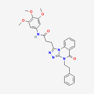 3-[5-oxo-4-(2-phenylethyl)-4H,5H-[1,2,4]triazolo[4,3-a]quinazolin-1-yl]-N-(3,4,5-trimethoxyphenyl)propanamide