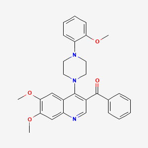 molecular formula C29H29N3O4 B6482293 3-benzoyl-6,7-dimethoxy-4-[4-(2-methoxyphenyl)piperazin-1-yl]quinoline CAS No. 902944-75-6