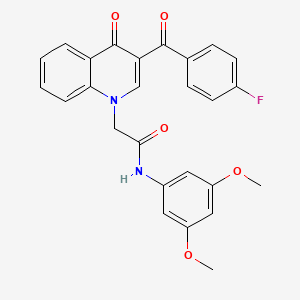 molecular formula C26H21FN2O5 B6482343 N-(3,5-dimethoxyphenyl)-2-[3-(4-fluorobenzoyl)-4-oxo-1,4-dihydroquinolin-1-yl]acetamide CAS No. 895652-02-5