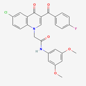 2-[6-chloro-3-(4-fluorobenzoyl)-4-oxo-1,4-dihydroquinolin-1-yl]-N-(3,5-dimethoxyphenyl)acetamide