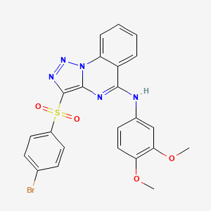 molecular formula C23H18BrN5O4S B6482351 3-(4-bromobenzenesulfonyl)-N-(3,4-dimethoxyphenyl)-[1,2,3]triazolo[1,5-a]quinazolin-5-amine CAS No. 895641-09-5