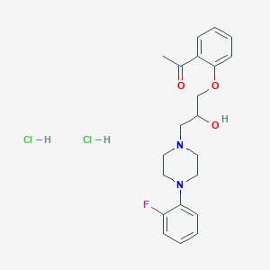 molecular formula C21H27Cl2FN2O3 B6482364 1-(2-{3-[4-(2-fluorophenyl)piperazin-1-yl]-2-hydroxypropoxy}phenyl)ethan-1-one dihydrochloride CAS No. 1216658-30-8