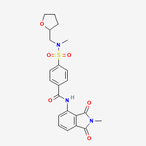 molecular formula C22H23N3O6S B6482375 N-(2-methyl-1,3-dioxo-2,3-dihydro-1H-isoindol-4-yl)-4-{methyl[(oxolan-2-yl)methyl]sulfamoyl}benzamide CAS No. 887221-63-8
