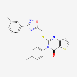 molecular formula C23H18N4O2S2 B6482376 3-(4-methylphenyl)-2-({[3-(3-methylphenyl)-1,2,4-oxadiazol-5-yl]methyl}sulfanyl)-3H,4H-thieno[3,2-d]pyrimidin-4-one CAS No. 1223979-67-6