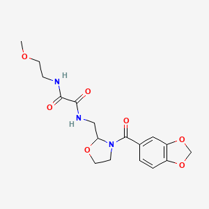 molecular formula C17H21N3O7 B6482394 N'-{[3-(2H-1,3-benzodioxole-5-carbonyl)-1,3-oxazolidin-2-yl]methyl}-N-(2-methoxyethyl)ethanediamide CAS No. 874805-46-6