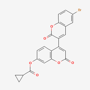 molecular formula C22H13BrO6 B6482402 6-bromo-2,2'-dioxo-2H,2'H-[3,4'-bichromene]-7'-yl cyclopropanecarboxylate CAS No. 896033-97-9