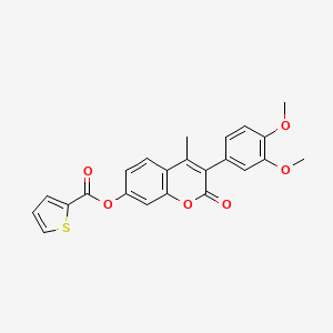 molecular formula C23H18O6S B6482409 3-(3,4-dimethoxyphenyl)-4-methyl-2-oxo-2H-chromen-7-yl thiophene-2-carboxylate CAS No. 896038-22-5