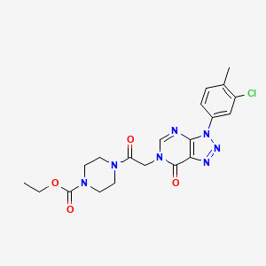 molecular formula C20H22ClN7O4 B6482469 ethyl 4-{2-[3-(3-chloro-4-methylphenyl)-7-oxo-3H,6H,7H-[1,2,3]triazolo[4,5-d]pyrimidin-6-yl]acetyl}piperazine-1-carboxylate CAS No. 893926-76-6