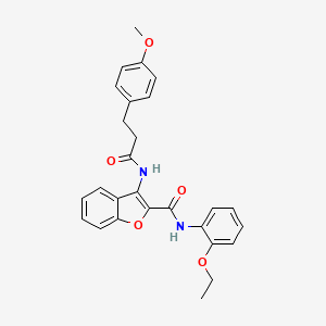 molecular formula C27H26N2O5 B6482479 N-(2-ethoxyphenyl)-3-[3-(4-methoxyphenyl)propanamido]-1-benzofuran-2-carboxamide CAS No. 888452-96-8