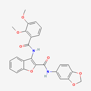 molecular formula C25H20N2O7 B6482491 N-(2H-1,3-benzodioxol-5-yl)-3-(2,3-dimethoxybenzamido)-1-benzofuran-2-carboxamide CAS No. 872612-97-0