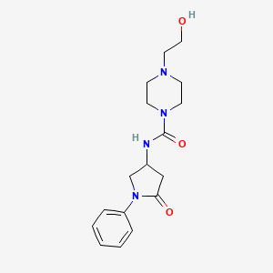 molecular formula C17H24N4O3 B6482527 4-(2-hydroxyethyl)-N-(5-oxo-1-phenylpyrrolidin-3-yl)piperazine-1-carboxamide CAS No. 894003-01-1