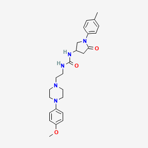 molecular formula C25H33N5O3 B6482540 1-{2-[4-(4-methoxyphenyl)piperazin-1-yl]ethyl}-3-[1-(4-methylphenyl)-5-oxopyrrolidin-3-yl]urea CAS No. 894024-23-8