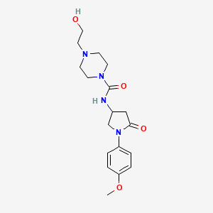 molecular formula C18H26N4O4 B6482552 4-(2-hydroxyethyl)-N-[1-(4-methoxyphenyl)-5-oxopyrrolidin-3-yl]piperazine-1-carboxamide CAS No. 894026-00-7