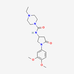 molecular formula C19H28N4O4 B6482554 N-[1-(3,4-dimethoxyphenyl)-5-oxopyrrolidin-3-yl]-4-ethylpiperazine-1-carboxamide CAS No. 894044-52-1