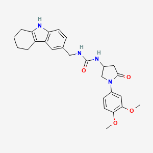 molecular formula C26H30N4O4 B6482557 3-[1-(3,4-dimethoxyphenyl)-5-oxopyrrolidin-3-yl]-1-[(2,3,4,9-tetrahydro-1H-carbazol-6-yl)methyl]urea CAS No. 894022-59-4