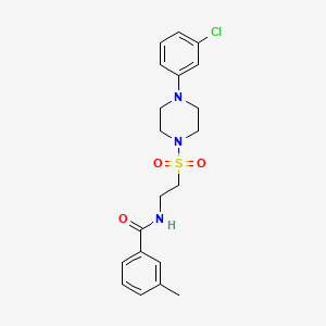 molecular formula C20H24ClN3O3S B6482563 N-(2-{[4-(3-chlorophenyl)piperazin-1-yl]sulfonyl}ethyl)-3-methylbenzamide CAS No. 897612-85-0