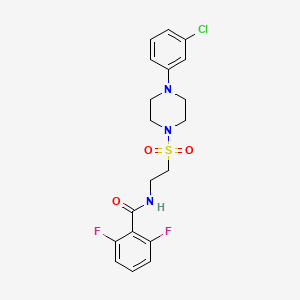 molecular formula C19H20ClF2N3O3S B6482571 N-(2-{[4-(3-chlorophenyl)piperazin-1-yl]sulfonyl}ethyl)-2,6-difluorobenzamide CAS No. 897613-00-2