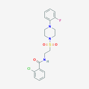 molecular formula C19H21ClFN3O3S B6482577 2-chloro-N-(2-{[4-(2-fluorophenyl)piperazin-1-yl]sulfonyl}ethyl)benzamide CAS No. 897613-56-8