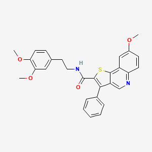 molecular formula C29H26N2O4S B6482606 N-[2-(3,4-dimethoxyphenyl)ethyl]-8-methoxy-3-phenylthieno[3,2-c]quinoline-2-carboxamide CAS No. 1223796-46-0