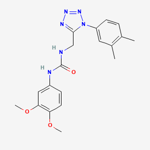 molecular formula C19H22N6O3 B6482614 1-(3,4-dimethoxyphenyl)-3-{[1-(3,4-dimethylphenyl)-1H-1,2,3,4-tetrazol-5-yl]methyl}urea CAS No. 941875-36-1