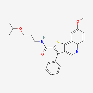 molecular formula C25H26N2O3S B6482630 8-methoxy-3-phenyl-N-[3-(propan-2-yloxy)propyl]thieno[3,2-c]quinoline-2-carboxamide CAS No. 1223782-65-7