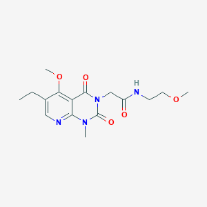 molecular formula C16H22N4O5 B6482651 2-{6-ethyl-5-methoxy-1-methyl-2,4-dioxo-1H,2H,3H,4H-pyrido[2,3-d]pyrimidin-3-yl}-N-(2-methoxyethyl)acetamide CAS No. 941897-86-5