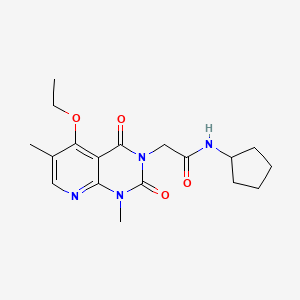 molecular formula C18H24N4O4 B6482652 N-cyclopentyl-2-{5-ethoxy-1,6-dimethyl-2,4-dioxo-1H,2H,3H,4H-pyrido[2,3-d]pyrimidin-3-yl}acetamide CAS No. 941946-97-0