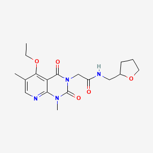 molecular formula C18H24N4O5 B6482665 2-{5-ethoxy-1,6-dimethyl-2,4-dioxo-1H,2H,3H,4H-pyrido[2,3-d]pyrimidin-3-yl}-N-[(oxolan-2-yl)methyl]acetamide CAS No. 941942-57-0