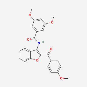 molecular formula C25H21NO6 B6482689 3,5-dimethoxy-N-[2-(4-methoxybenzoyl)-1-benzofuran-3-yl]benzamide CAS No. 929390-85-2