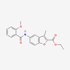 molecular formula C20H19NO5 B6482696 ethyl 5-(2-methoxybenzamido)-3-methyl-1-benzofuran-2-carboxylate CAS No. 923226-72-6