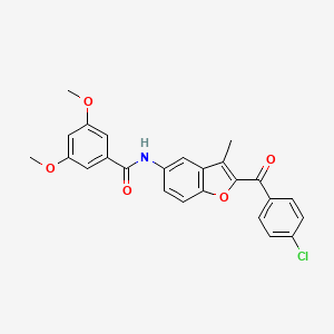 molecular formula C25H20ClNO5 B6482700 N-[2-(4-chlorobenzoyl)-3-methyl-1-benzofuran-5-yl]-3,5-dimethoxybenzamide CAS No. 923201-53-0