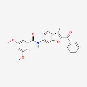 molecular formula C25H21NO5 B6482718 N-(2-benzoyl-3-methyl-1-benzofuran-6-yl)-3,5-dimethoxybenzamide CAS No. 923194-73-4