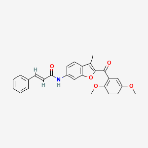 molecular formula C27H23NO5 B6482725 (2E)-N-[2-(2,5-dimethoxybenzoyl)-3-methyl-1-benzofuran-6-yl]-3-phenylprop-2-enamide CAS No. 929444-47-3