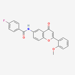 molecular formula C23H16FNO4 B6482747 4-fluoro-N-[2-(2-methoxyphenyl)-4-oxo-4H-chromen-6-yl]benzamide CAS No. 923212-18-4